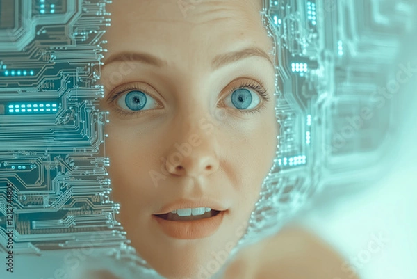 Fototapeta Artificial Intelligence image concept. Technology and business. 