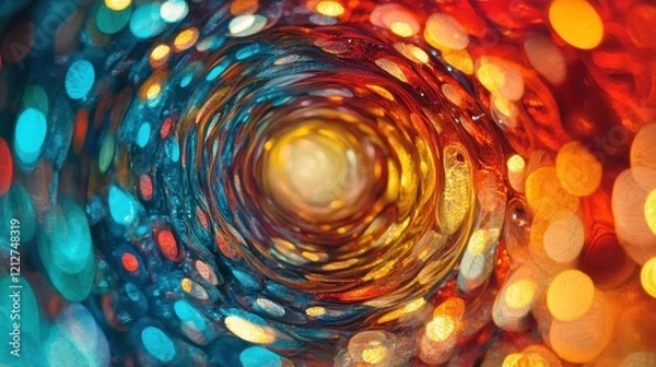 Obraz Abstract Swirling Tunnel of Light and Color