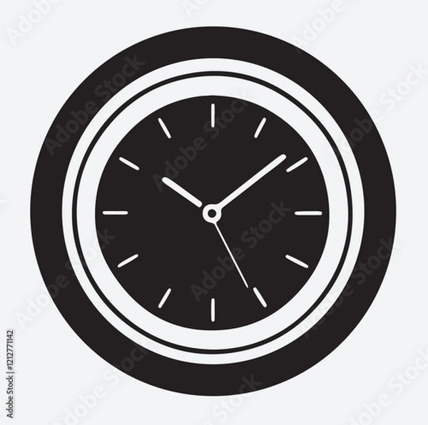 Fototapeta wall clock vector, wall clock silhouette vector art illustration