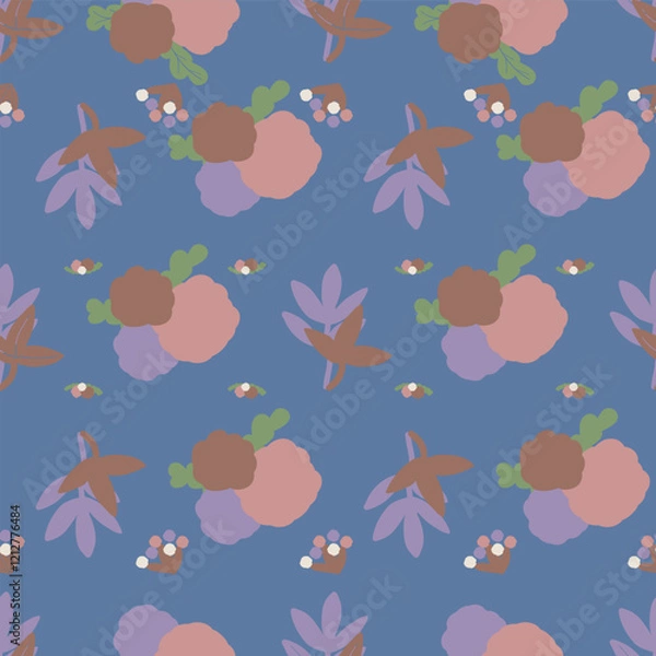 Fototapeta Vector simple floral seamless pattern in mocha mouse colors. Simple Abstract style repeat pattern for graphic design projects, wallpaper, textile.