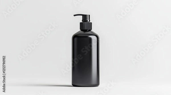Obraz 3d mockup Black Bottle with Sleek Pump Showcasing Minimalist Design for Stylish Home or Spa Use