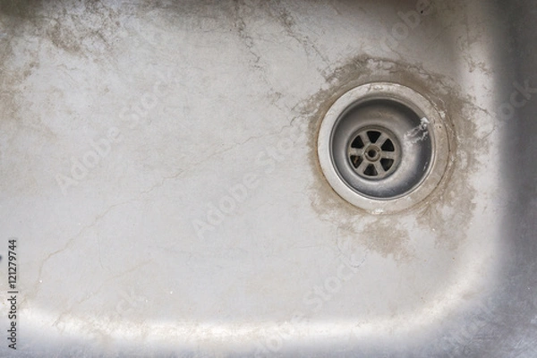 Obraz old dirty sink with scrubber inside