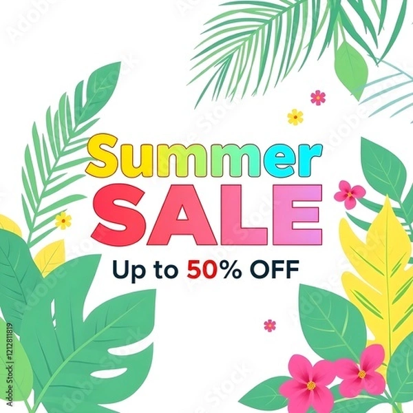 Fototapeta Flux Schnell updatedpromptVibrant summer sale banner featuring