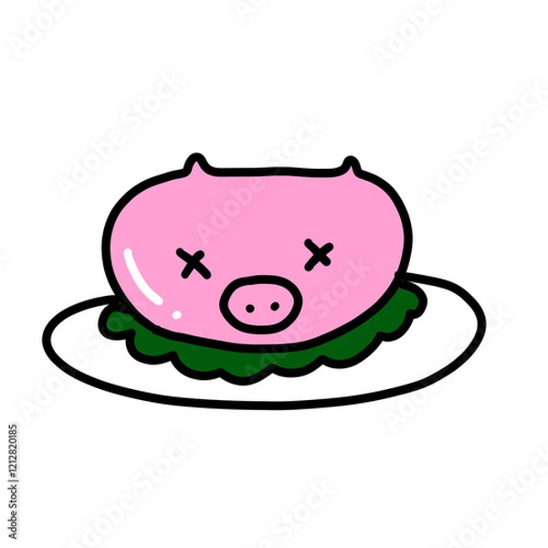 Obraz pig on plate
