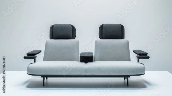 Obraz Modern Minimalist Double Sofa on Clean Background
