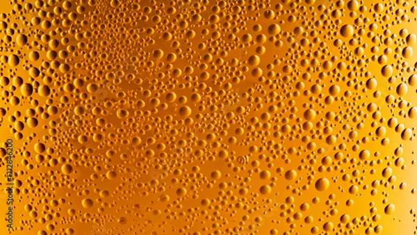 Fototapeta Macro Close-Up of Beer Bubbles on Golden Background
