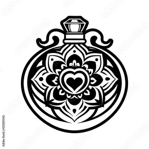 Fototapeta A solid icon of perfume bottle