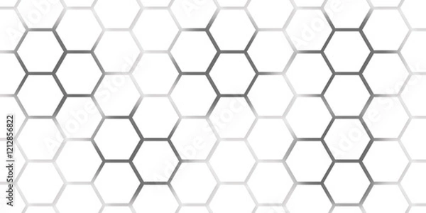 Obraz Abstract seamless honeycomb hexagon background. Geometric texture white gray pattern design.
