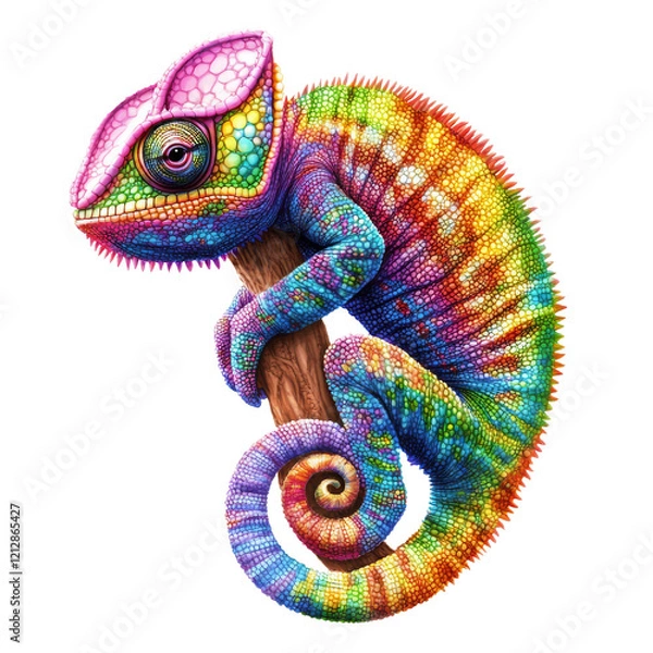 Obraz Rainbow-Colored Chameleon Icon