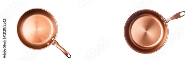 Fototapeta Set of A Copper pan, isolated on Transparent PNG format background. 