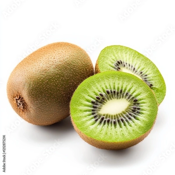 Obraz Ripe Kiwi Fruits White Background