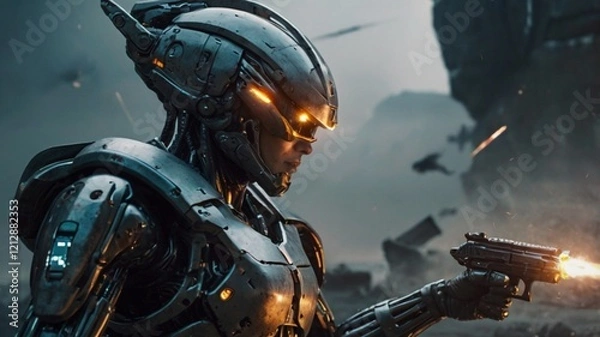 Fototapeta cybernetic warrior