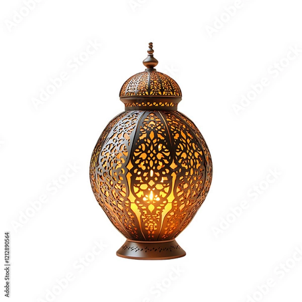 Fototapeta Islamic ramadan kareem celebration lantern isolated on a transparent background.