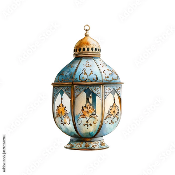 Fototapeta Islamic ramadan kareem celebration lantern isolated on a transparent background.