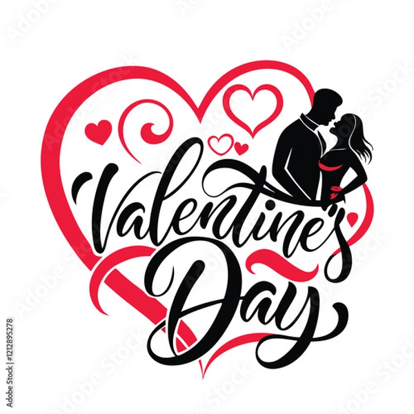Obraz Romantic happy valentines day graphic with couple vector image