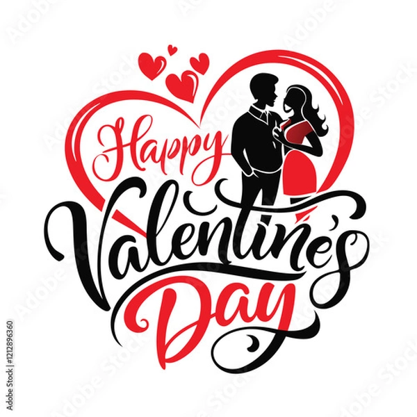 Obraz Romantic happy valentines day graphic with couple vector image