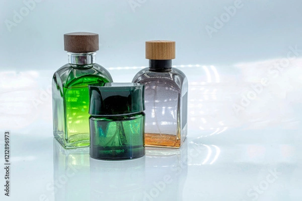 Fototapeta VIEW OF THREE MEN'S PERFUMES
