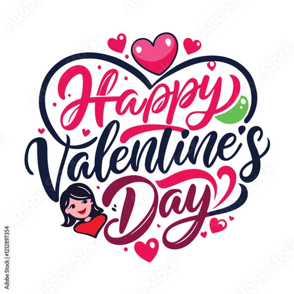Obraz Romantic happy valentines day graphic with couple vector image