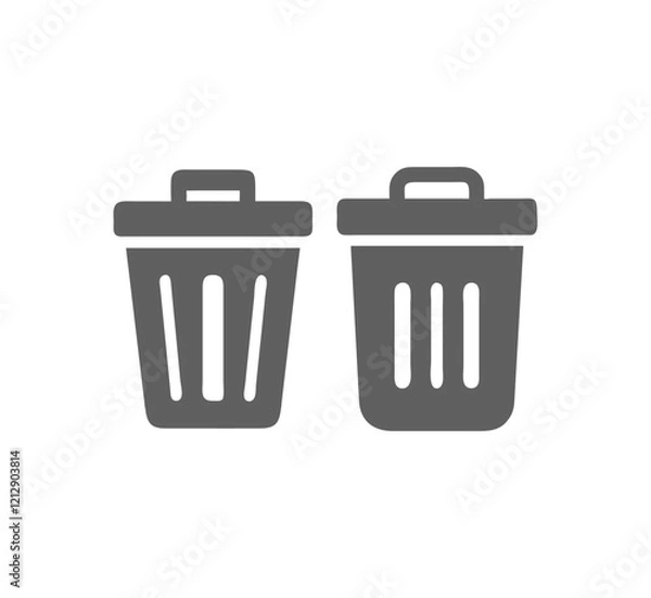 Obraz Trash Icon Vector – Simple Waste Bin Symbol