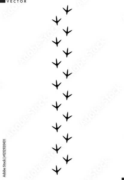 Obraz Bird paw print vector. Turkey paw print silhouette 