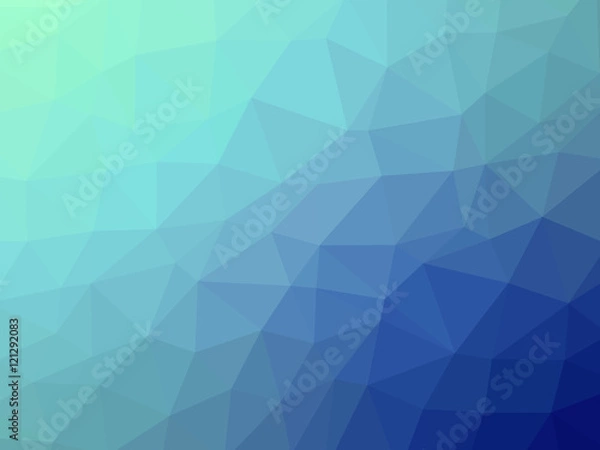 Fototapeta Teal blue gradient polygon shaped background