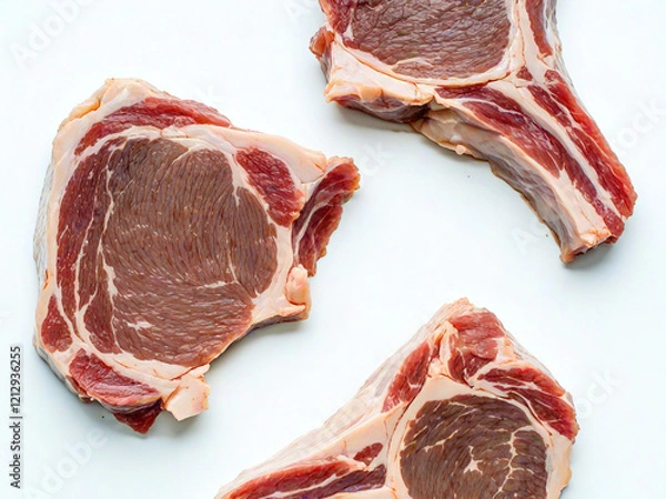 Obraz beef rib isolated on white background