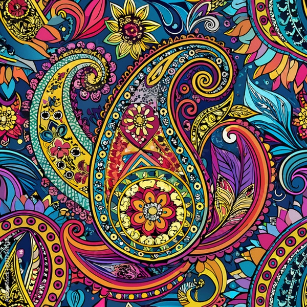 Obraz seamless pattern with paisley