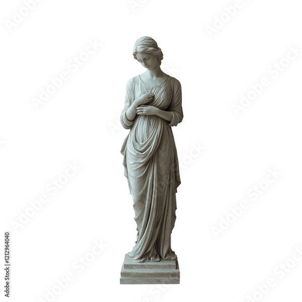 Fototapeta Lady Statue Fictional Character Isolated on Transparent Background