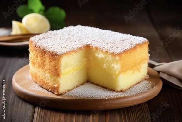 Fototapeta Delicious Homemade Sponge Cake - Bakery Dessert with Fresh Epicure Sweet Taste