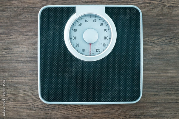 Obraz analog weight scale with copy space