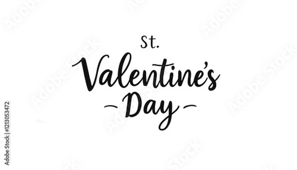 Fototapeta Hand drawn lettering card for St. Valentine's Day holiday.