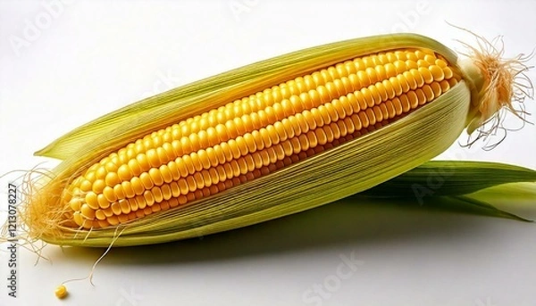 Obraz fresh corn cob on white background 17