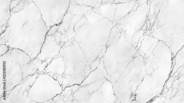 Fototapeta White marble texture with gray veins. Smooth, luxurious surface with natural patterns. Elegant background for design, architecture, or interior decor