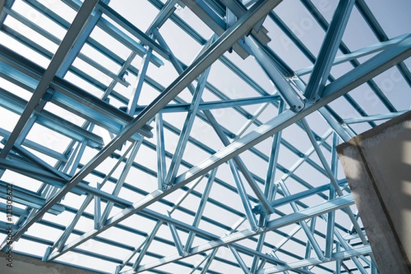 Fototapeta Structure of steel roof.