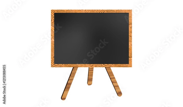 Obraz Black board with stand, black board for school classroom. Vintage blank chalkboard for a class room.