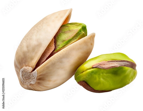 Obraz Pistachio nuts isolated on white background, pistachio transparent png