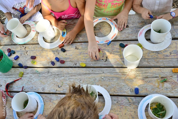 Obraz Summer creative workshop class in the natural environment