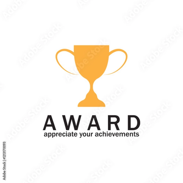 Fototapeta throphy vector logo icon illustration template design