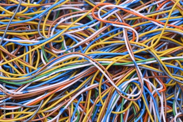 Fototapeta Abstract computer network, information chaos