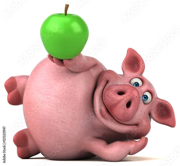 Obraz Fun pig - 3D Illustration