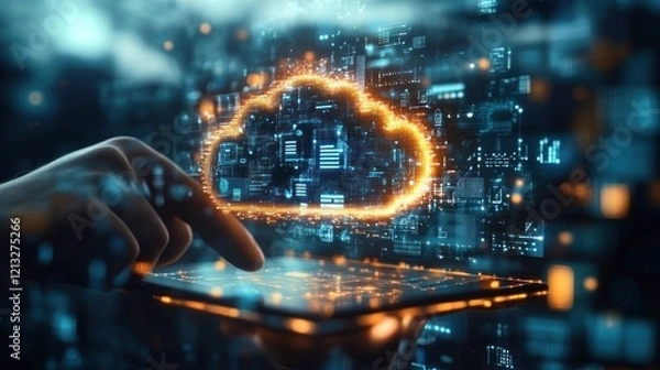 Obraz Cloud Migration Project IT Professionals Data Transfer Cloud Computing SaaS Digital Transformation Infrastructure Modernization