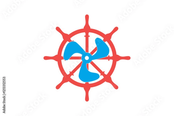 Fototapeta Ship steering simple flat vector icon 