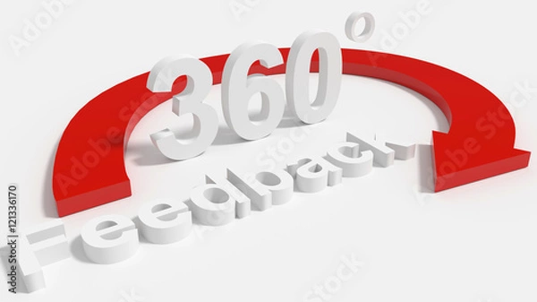 Obraz 360 degree Feedback with red arrow