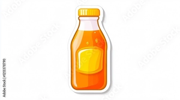 Fototapeta Wide Angle Centered Composition of Juice Bottle Sticker Design