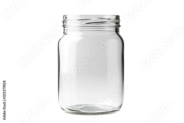 Obraz One empty glass jar isolated on white PNG