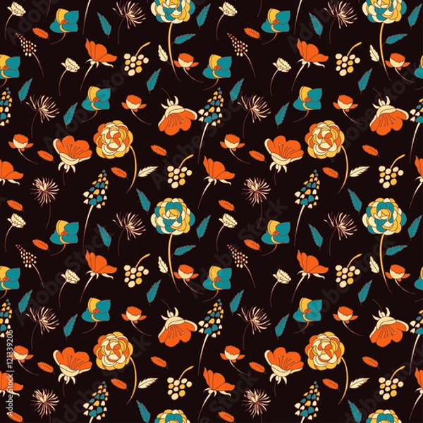 Fototapeta colored flower pattern
