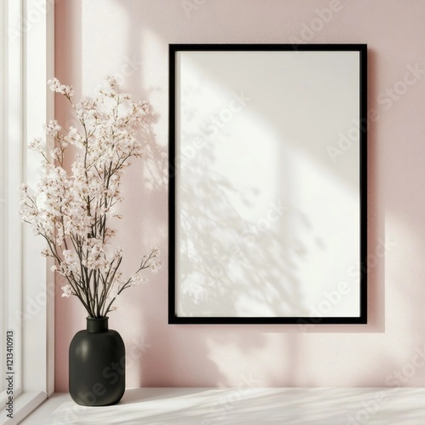Fototapeta Frame mockup, blank frame, bright, airy, professional mockup phone