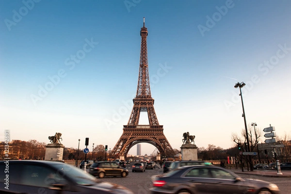 Fototapeta eiffel tower at twilight