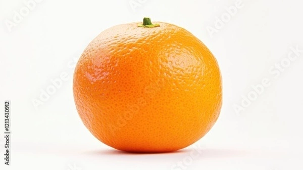 Fototapeta A single, ripe tangerine with its smooth, bright orange skin and slightly flattened shape