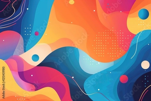 Fototapeta Abstract vibrant color swirls and shapes